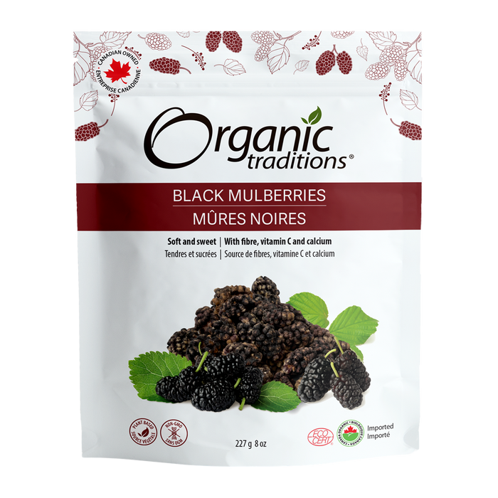 Organic Traditions Black Mulberries 227g