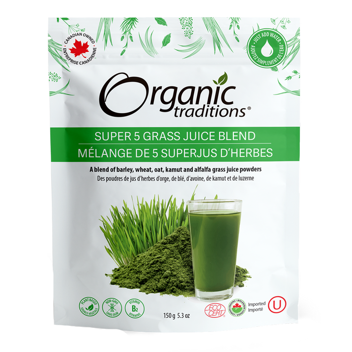 Organic Traditions Super 5 Grass Juice Blend 150g