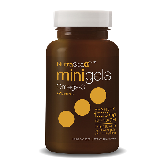 NutraSea +D Omega-3 Liquid Mini Gels 120 Softgels