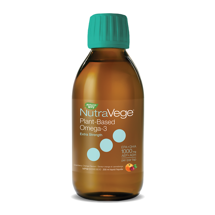 NutraVege Omega-3 Plant Based Extra Strength Cranberry Orange 200mL