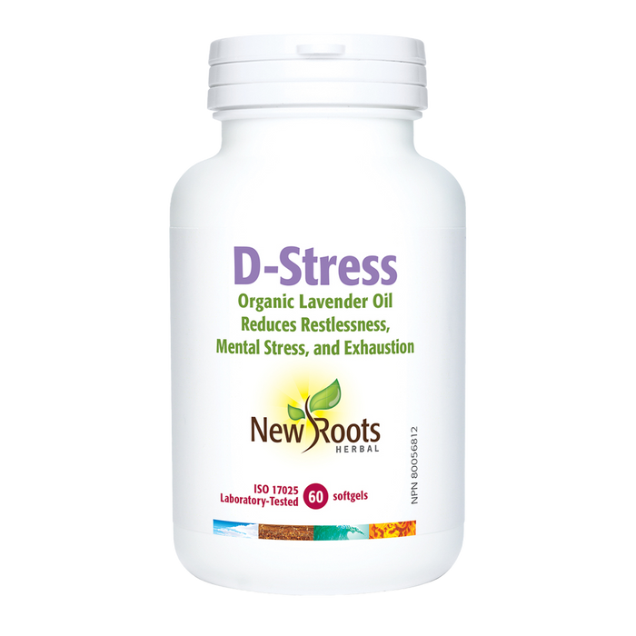 New Roots D-Stress Organic Lavender Oil 60 Softgels