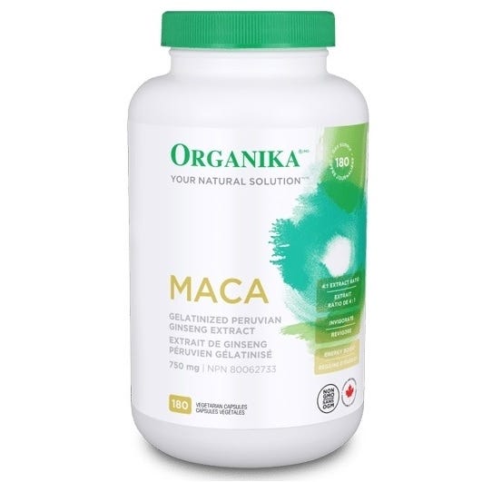 Organika Maca 750mg 180 Veggie Caps