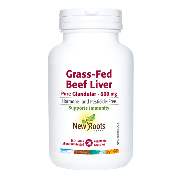 New Roots Grass-Fed Beef Liver 600mg 30 Veggie Caps