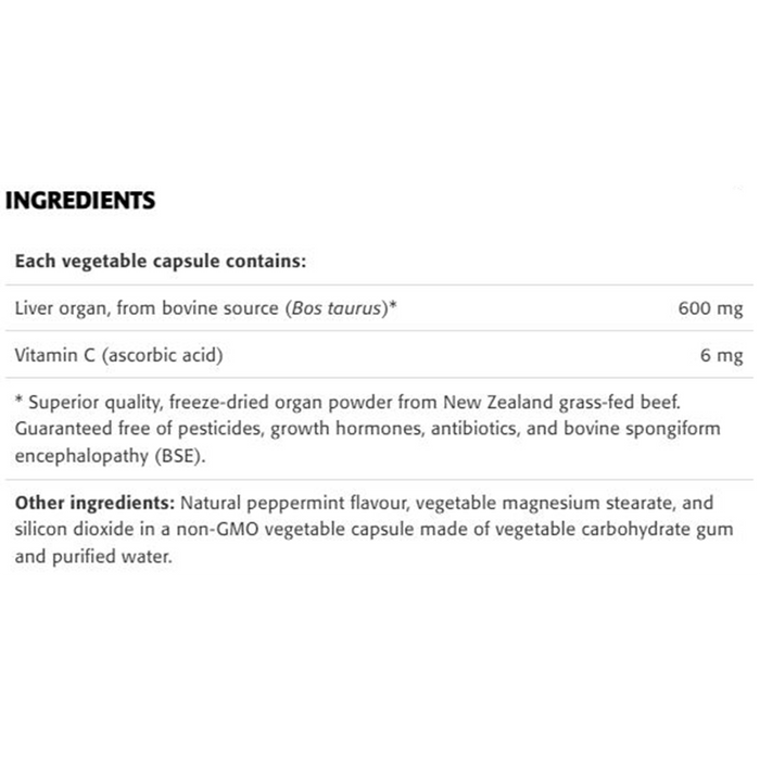 New Roots Grass-Fed Beef Liver 600mg 30 Veggie Caps
