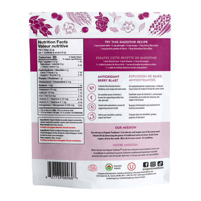 Organic Traditions Antioxidant Berry Blast 100g