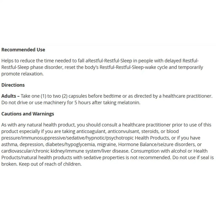 CanPrev Magnesium Sleep + GABA & Melatonin 120 v-caps