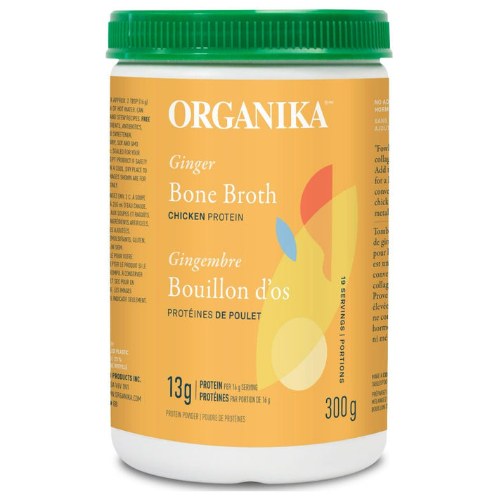 Organika Bone Broth Chicken Protein Powder Ginger 300g