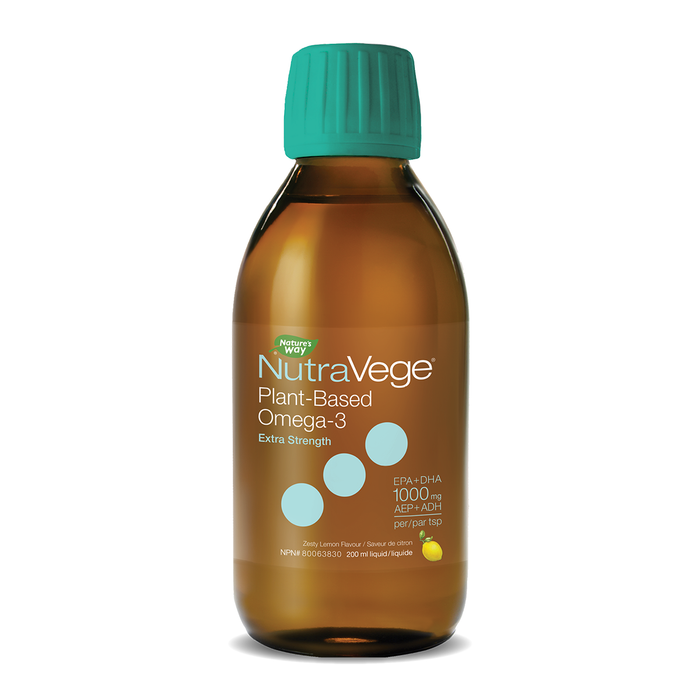 NutraVege Omega-3 Plant Based Extra Strength Zesty Lemon 200mL