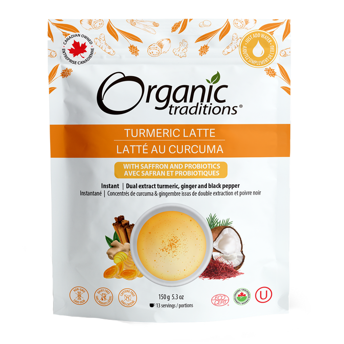 Organic Traditions Organic Turmeric Latte With Saffron And Probiotics 150g