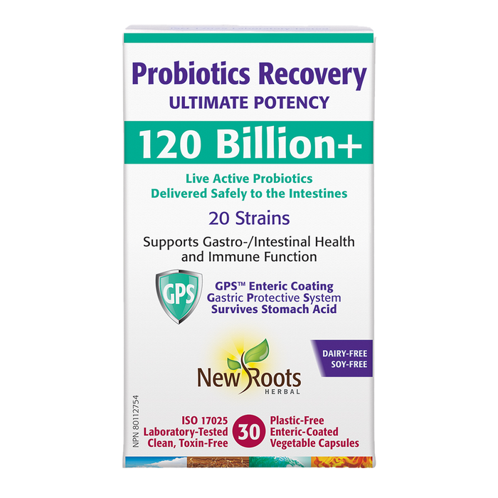 New Roots Probiotics Recovery Ultimate Potency 120 Billion+ 30 Veggie Caps