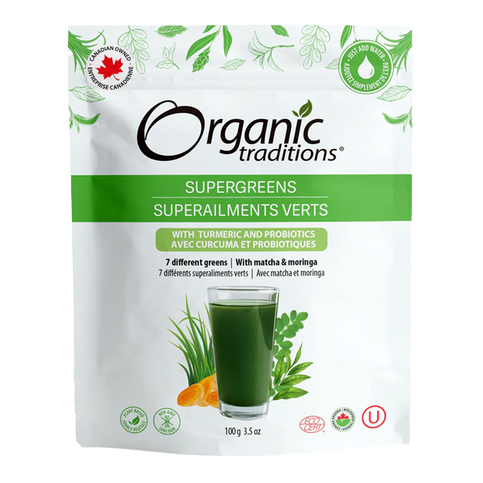 Organic Traditions Supergreens With Turmeric And Probiotics 100g