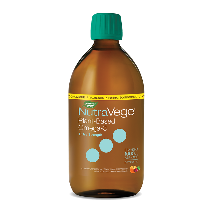 NutraVege Omega-3 Plant Based Extra Strength Cranberry Orange 500mL