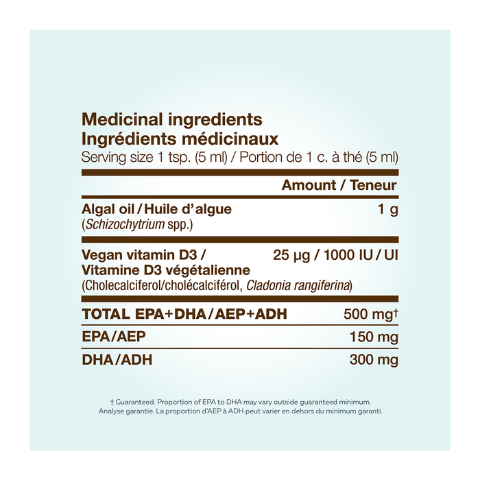 NutraVege Omega-3 + Vitamin D Plant Based Grapefruit Tangerine 200mL