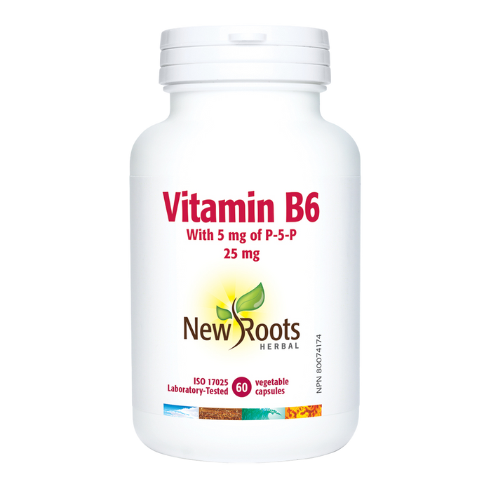 New Roots Vitamin B6 25mg 60 Veggie Caps