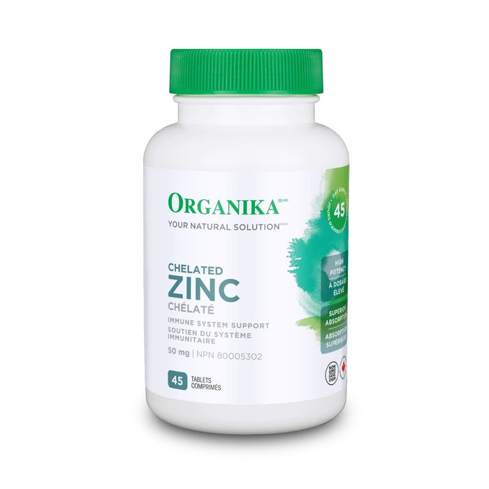 Organika Chelated Zinc  50MG 45 Tablets