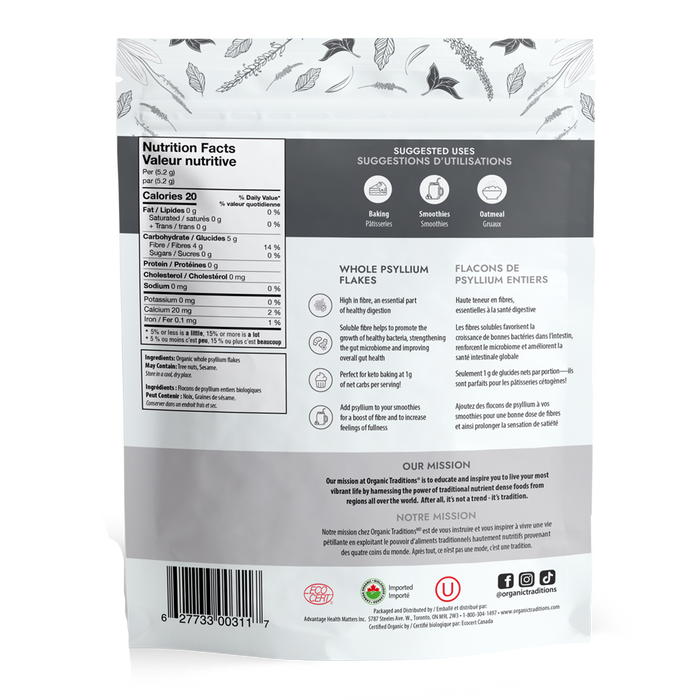 Organic Traditions Whole Psyllium Flakes 340g