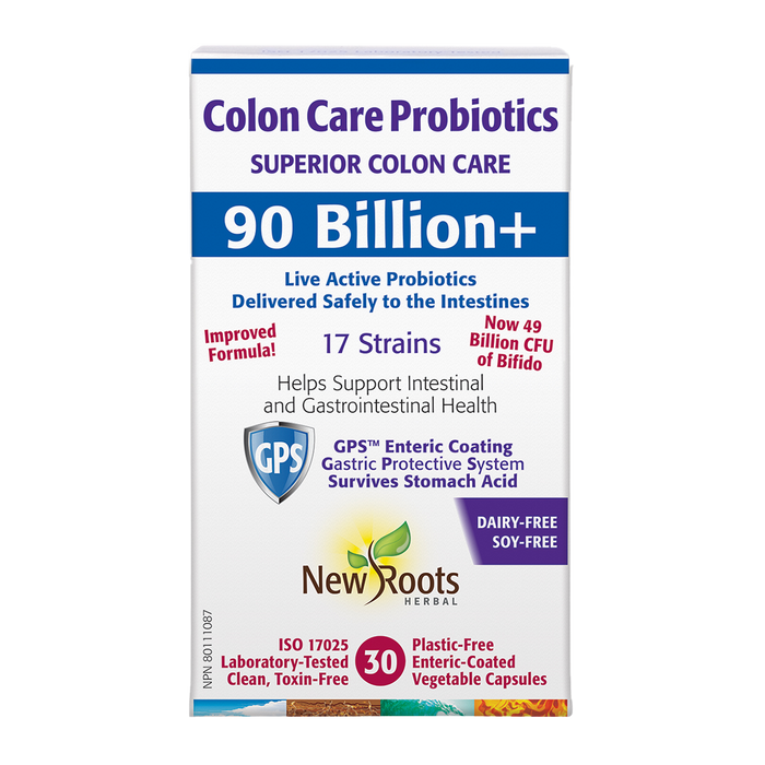 New Roots Colon Care Probiotics 90 Billion+ 30 Veggie Caps