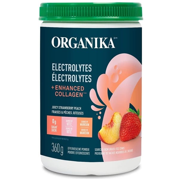 Organika Electrolytes + Enhanced Collagen Strawberry Peach 360g