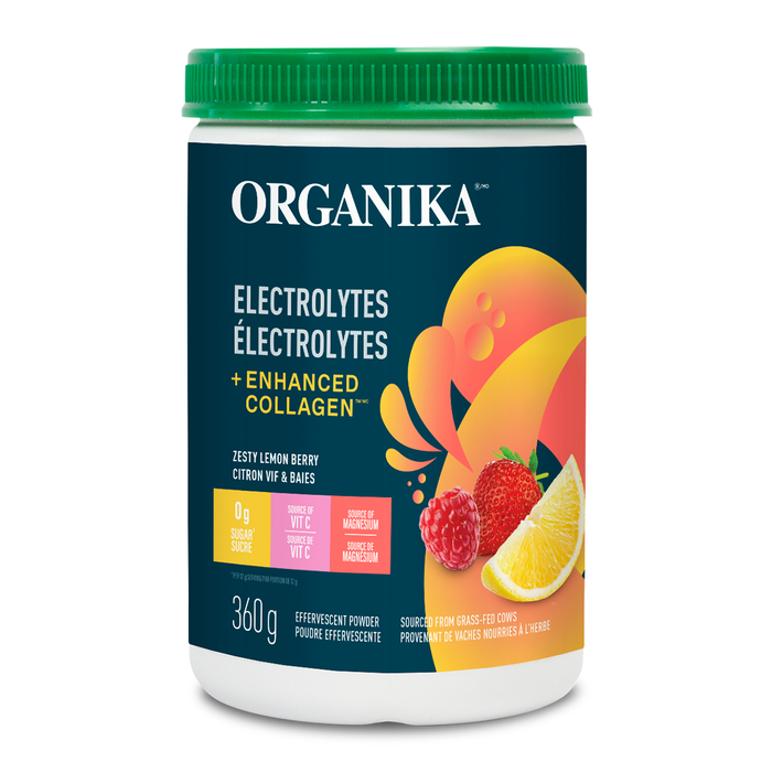 Organika Electrolytes+Enhanced Collagen Zesty Lemon Berry 360g