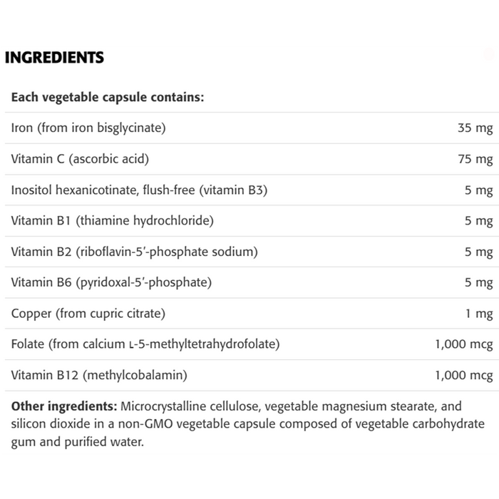 New Roots Iron Bisglycinate 35mg 30 Veggie Caps