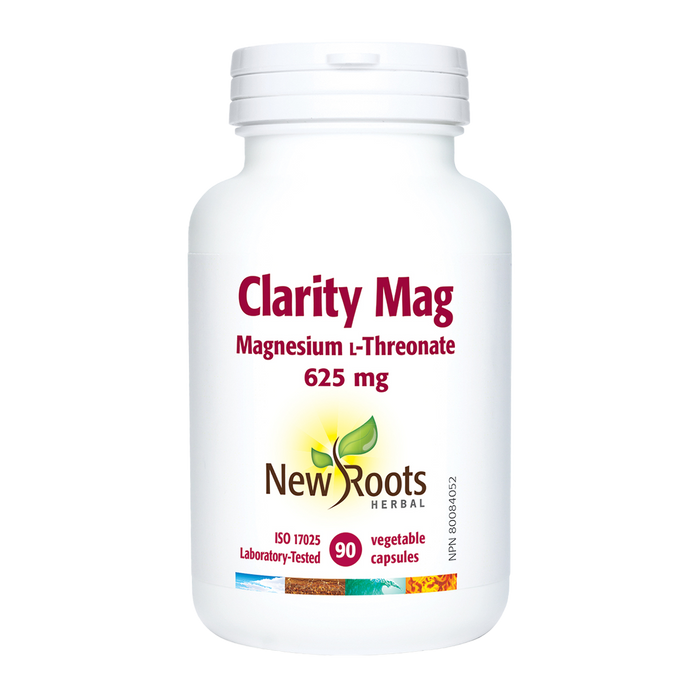 New Roots Clarity Mag Magnesium L?Threonate 625mg 90 Veggie Caps