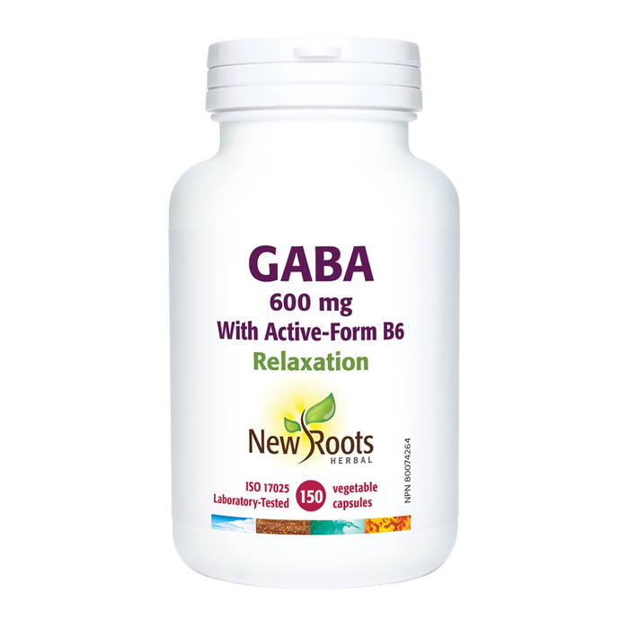 New Roots GABA 600mg With Active-Form B6 150 Veggie Caps