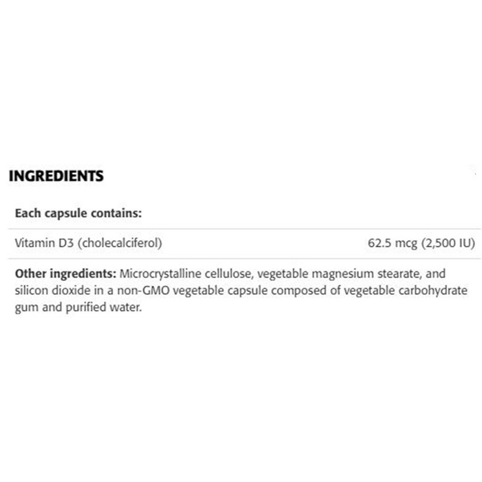 New Roots Vitamin D3 2500 IU 180 Veggie Caps