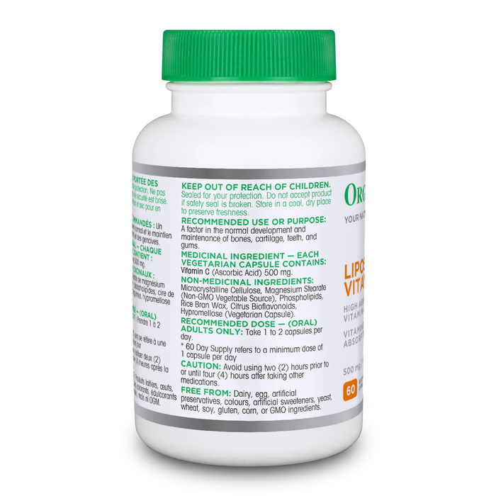 Organika Liposomal Vitamin C 500mg 60 Veggie Caps