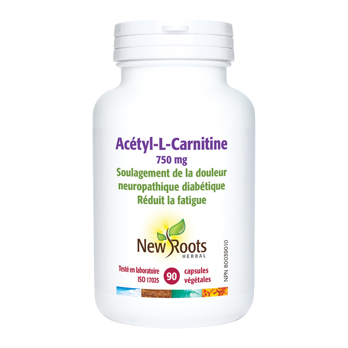 New Roots Acetyl-L-Carnitine 750mg 90 Veggie Caps