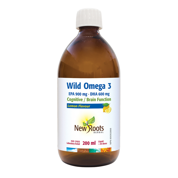 New Roots Wild Omega 3 EPA 900 mg DHA 600 mg Lemon 200mL