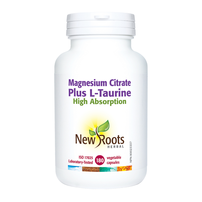 New Roots Magnesium Citrate Plus L-Taurine 180 Veggie Caps