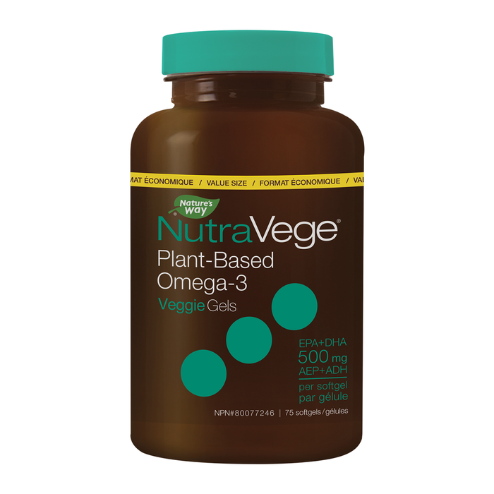 NutraSea Nutra Vege Omega-3 Veggie Gels 75 Softgels