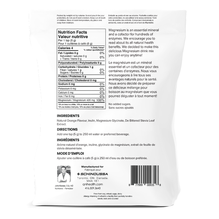 Schinoussa Magnesium Glycinate Drink Mix Orange 150g