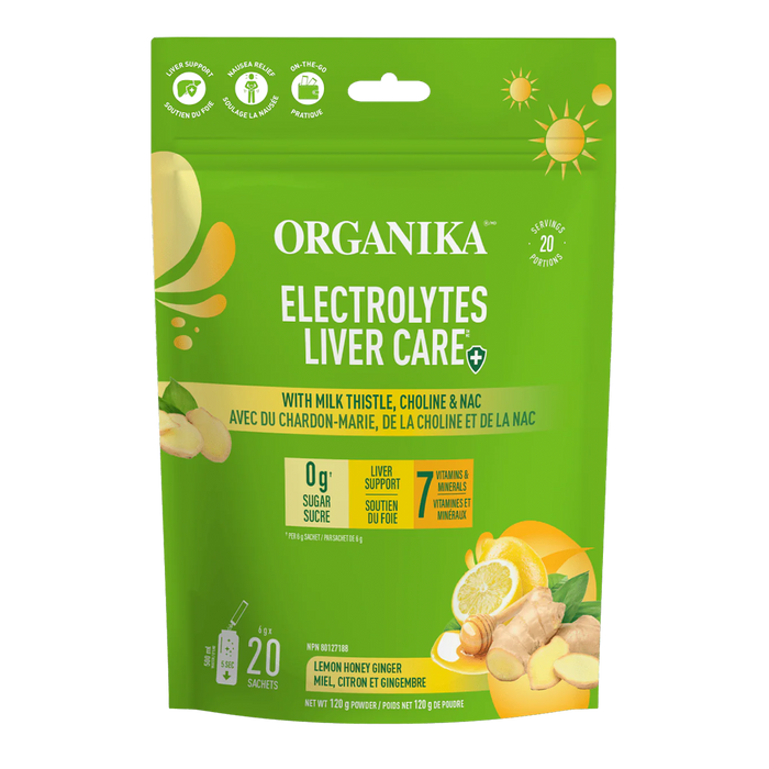 Organika Electrolytes Liver Care Lemon Honey Ginger 20 Servings