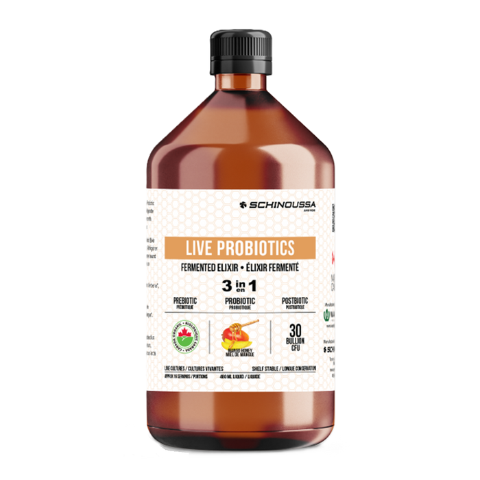 Schinoussa Live Probiotics Elixir Mango Honey 480mL
