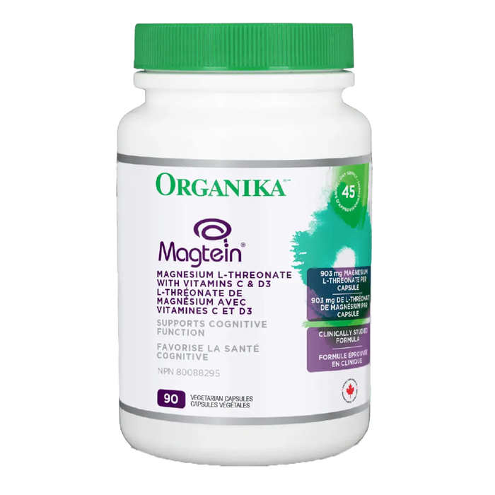 Organika Magnesium L-Threonate With Vitamins C & D3 90 Veggie Caps