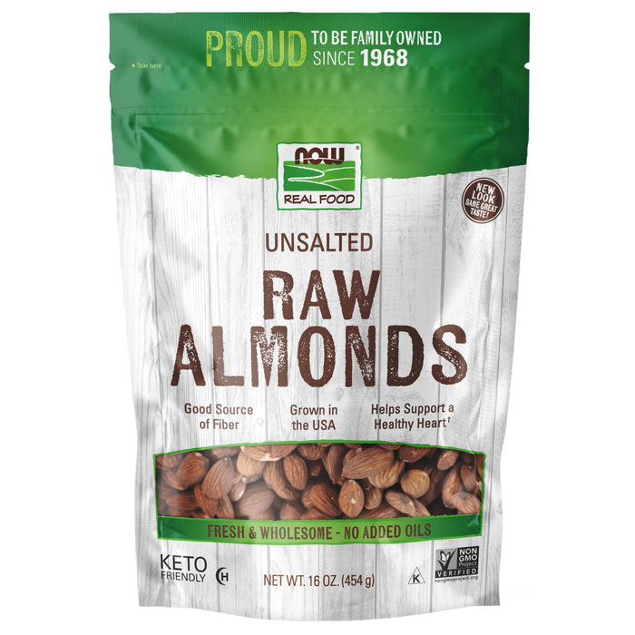 Now Raw Almonds Unsalted 454g