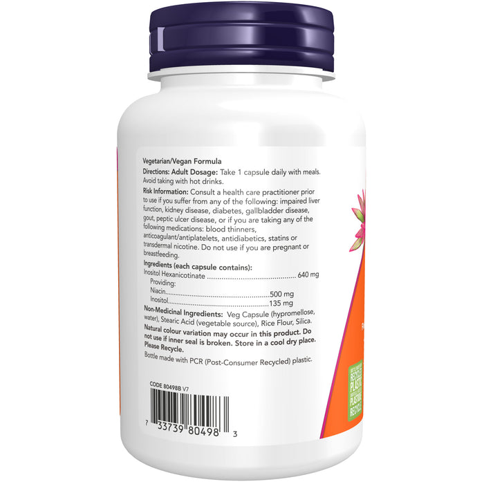 NOW Flush Free Niacin 500 mg 90 Veggie Caps