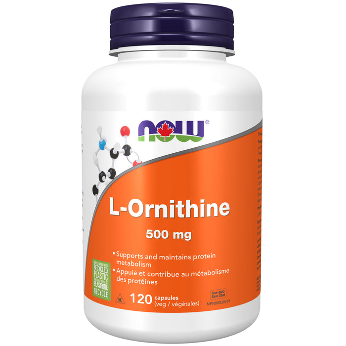 NOW L-Ornithine 500 mg 120 Veggie Caps