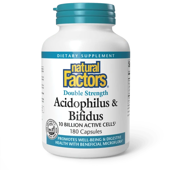 Natural Factors Acidophilus & Bifidus Double Strength 10 Billion Active Cells
