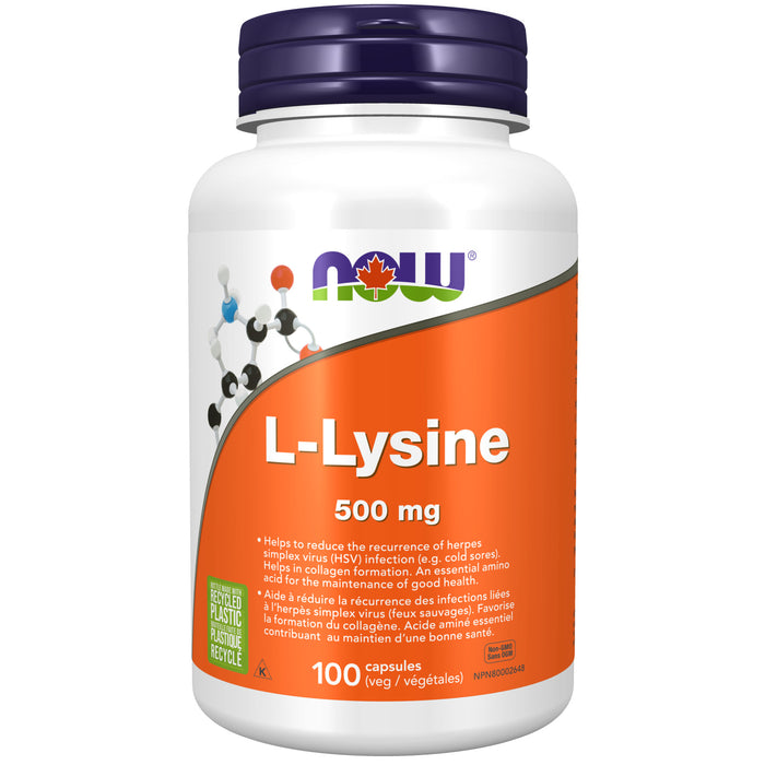 NOW L-Lysine 500mg 100 Veggie Caps