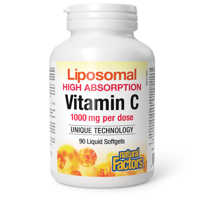 Natural Factors Liposomal Vitamin C High Absorption 1000 mg per dose 90 Liquid Softgels