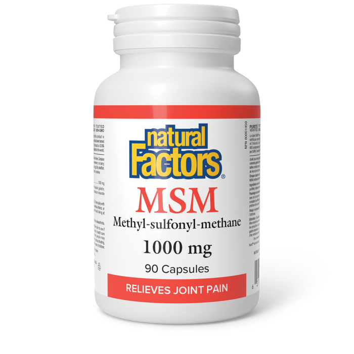 Natural Factors MSM Methyl-sulfonyl-methane 1000 mg 90 Capsules