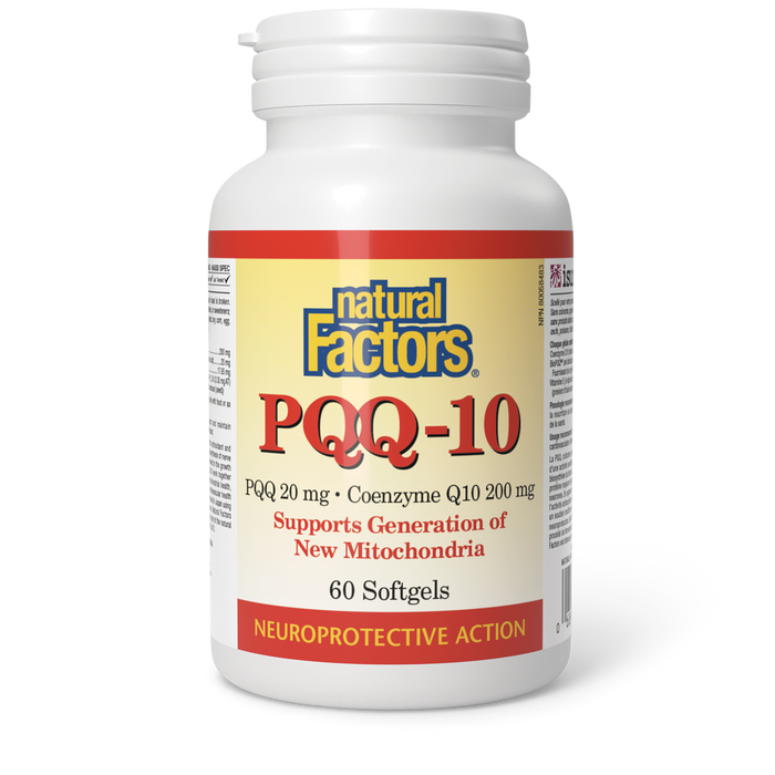 Natural Factors PQQ-10 PQQ 20 mg Â· Coenzyme Q10 200 mg 60 Softgels