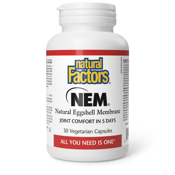 Natural Factors NEM® Natural Eggshell Membrane 500 mg 30 Capsules