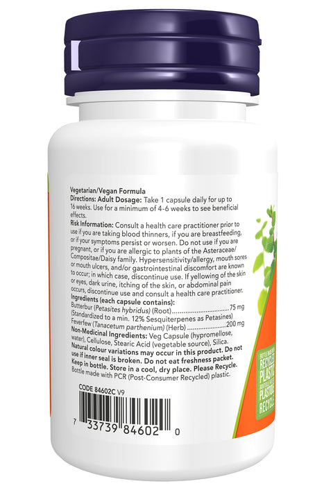 NOW Butterbur Extract 75mg 60 Veggie Caps