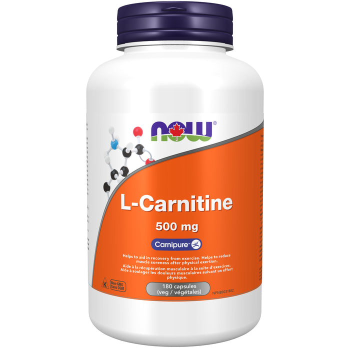 NOW L-Carnitine 500 mg 180 Veggie Caps