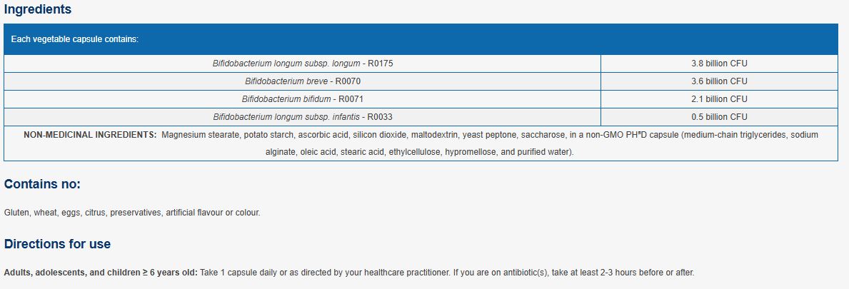 NFH Bifido SAP (10 billion CFU/capsule) 60 capsules