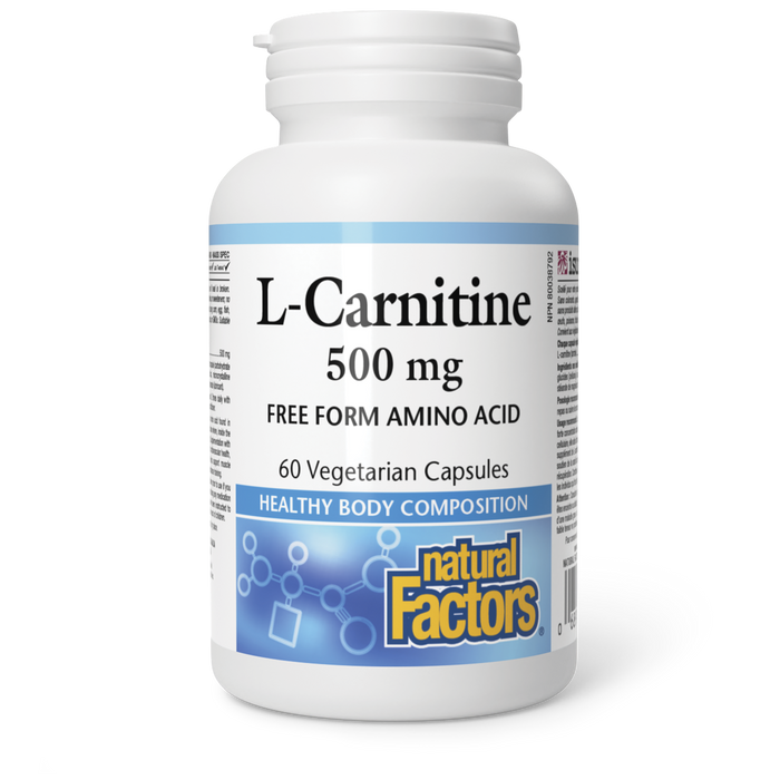 Natural Factors L-Carnitine  500 mg 60 Vegetarian Capsules