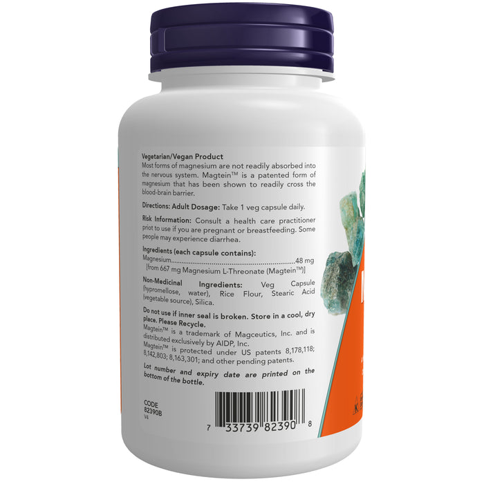 NOW Magtein Magnesium L-Threonate 90 Veggie Caps